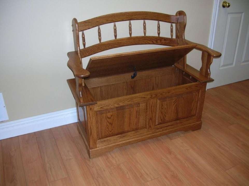 Solid Oak Deacon Bench