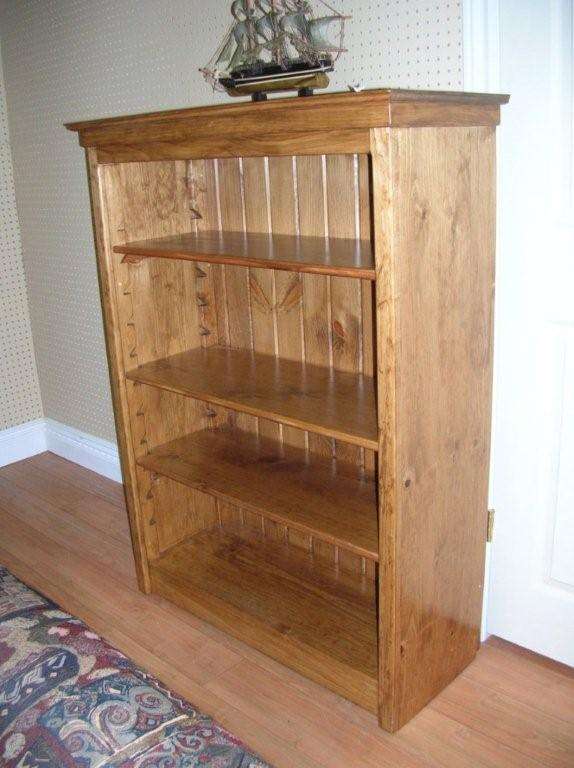 Rustic Pine Bookshelf Unit