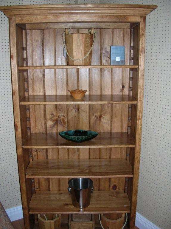 Rustic Pine Bookshelf Unit