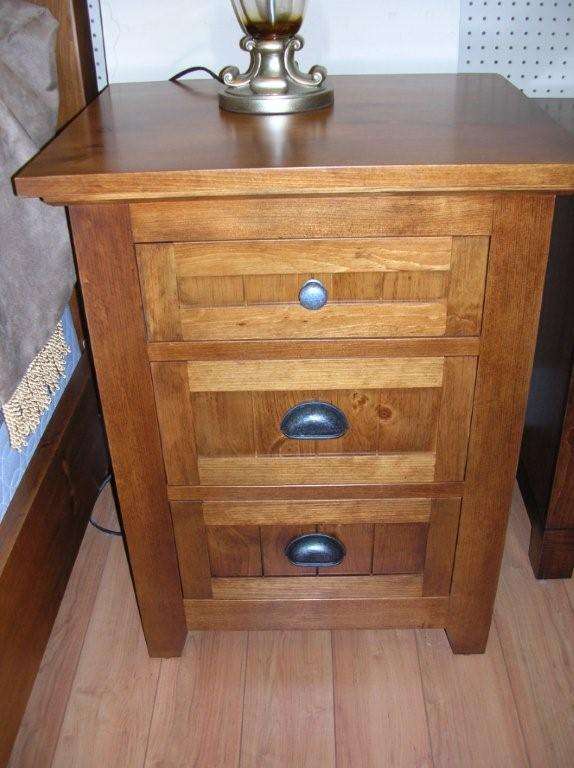 Rustic Pine 3 drawer Night Stand