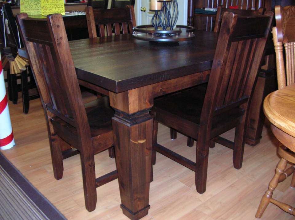 Rough Sawn Harvest table with Rough Cut Top