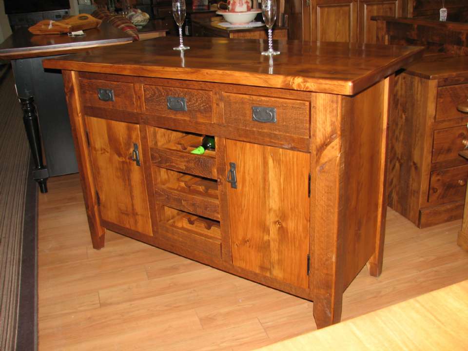 Pine Rustic Kitchen Island